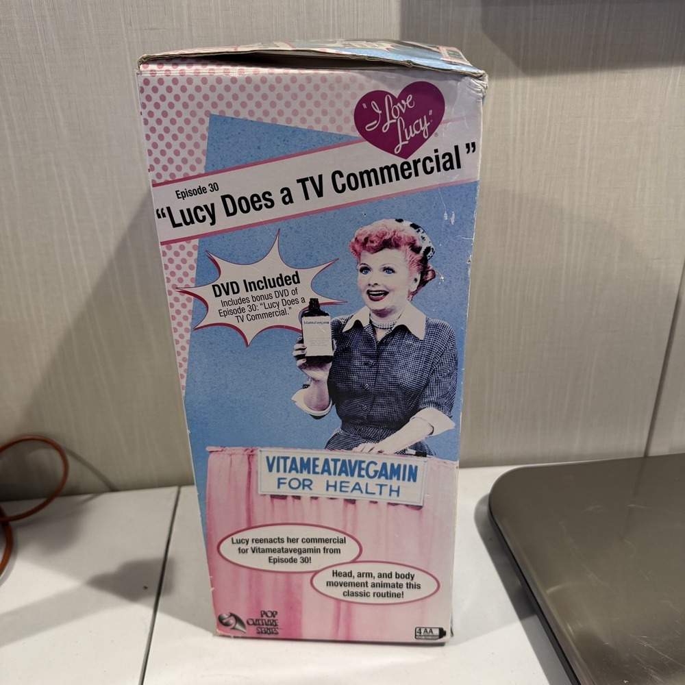 Gemmy Vtg Lucy Does a TV Commercial Animated Figure Voiced‎ W/DVD in Box - Picture 8 of 12